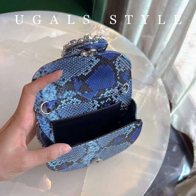 Designer Bags Bags For Women Silk Handbag Shiny Rhinestone Half Round Clutch Evening Bag Wedding Party Metal Ring Handle Purse Luxury Bag