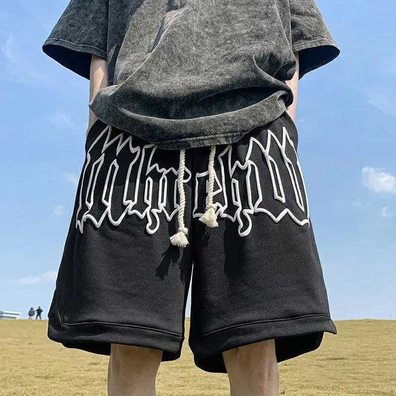 Men Letter Foam Print Shorts Y2k 2025 Summer Casual Fashion Loose Sweatpants Gym Basketball Oversized Shorts Streetwear 8XL W250718