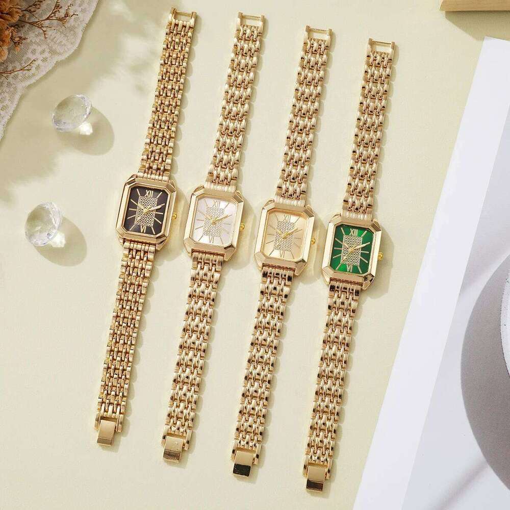 free shipping Fashion Rectangle Women Quartz Watch Ladies Stainless Steel Strap Wristwatches Reloj Mujer Girls Clock Gift (Without B