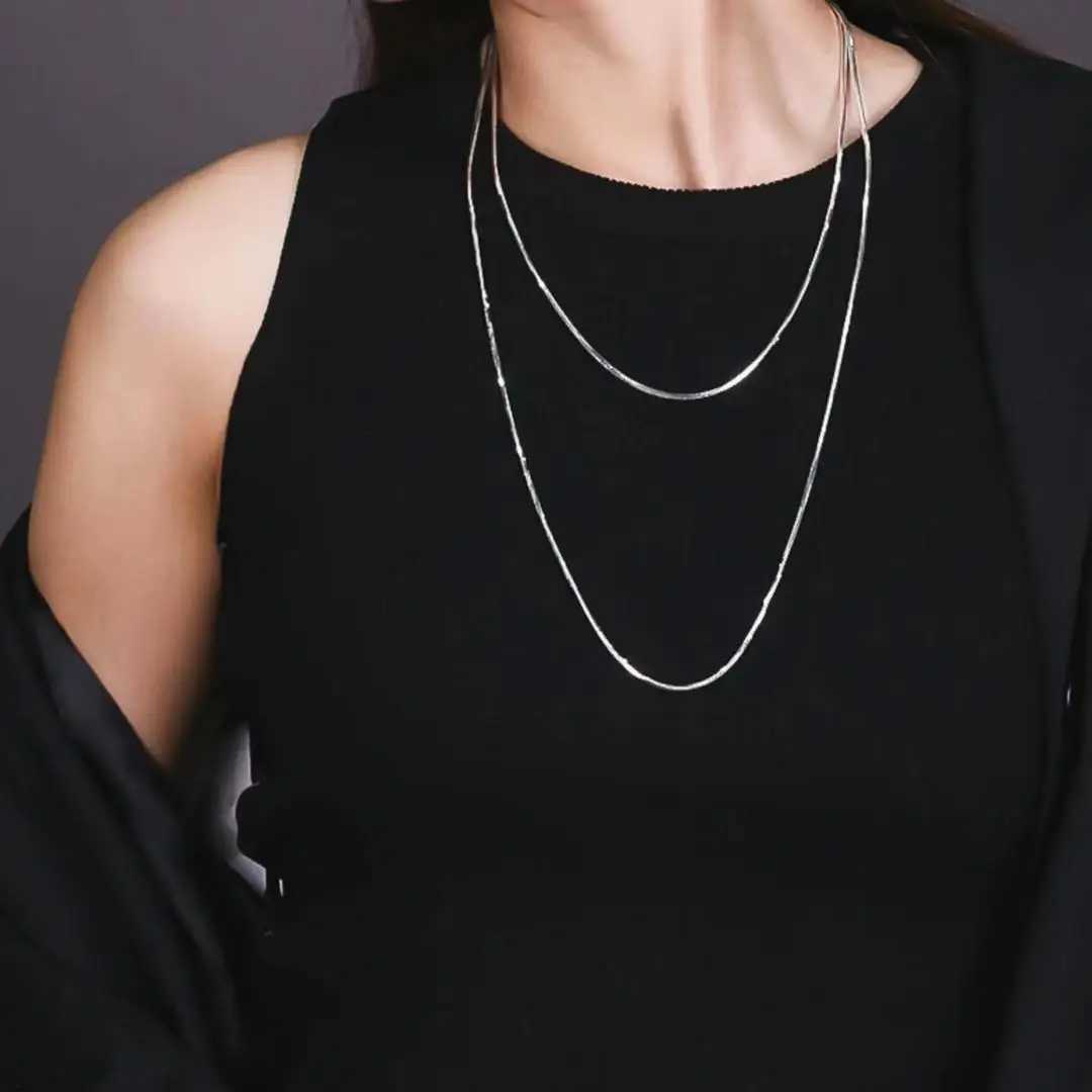 316L Stainless Steel Jewelry Necklace Thick Snake Bone Chain Double Necklace Statement Necklace Fem Necklace Chain Wholes X250718