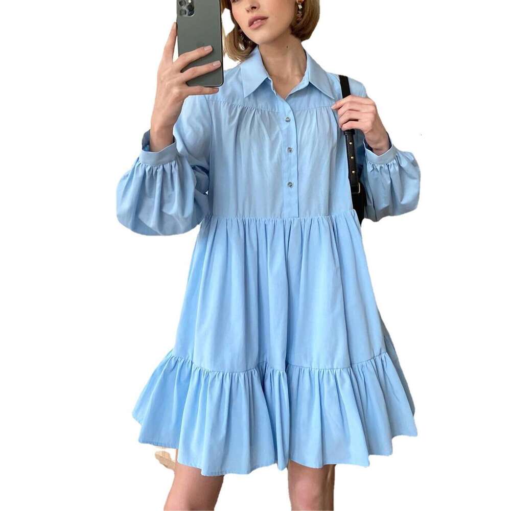 Spring New Style Shirt White Dress Women's OL Simple Cotton Top B5