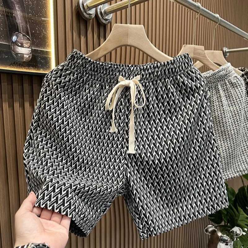 Mens Clothing Print Plaid Shorts Summer Stylish Straight Leg Casual Beach Pants Comfortable Pockets Lightweight Street Shorts Y250718
