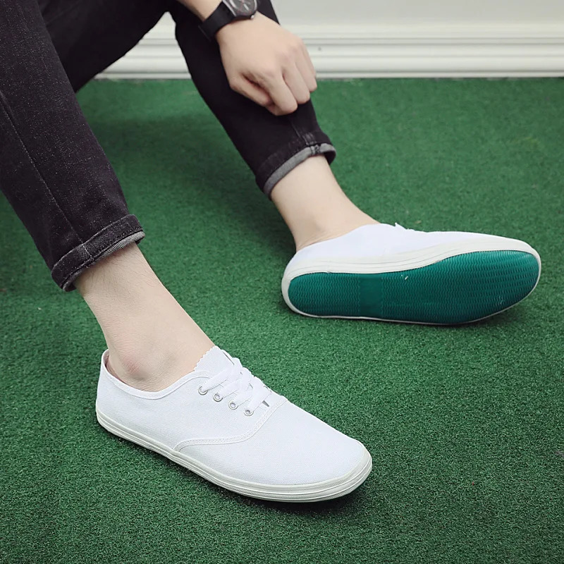 2024 Spring and Autumn Unisex Work Shoes Casual Lazy Canvas Slip-on White Labor Insurance Shoes er Shoes Men 250716