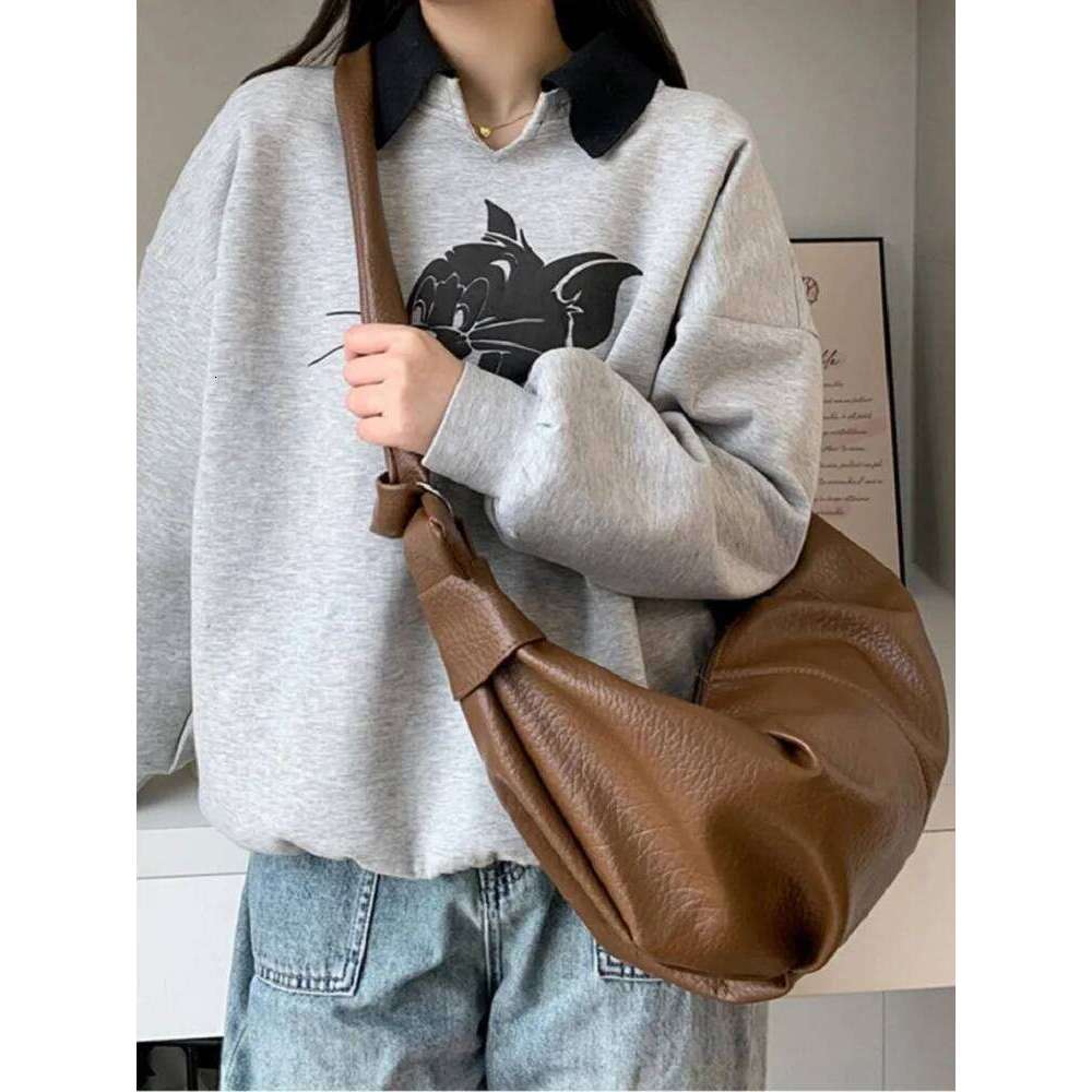 Korean Style Women Soft PU Leather Crossbody Hobo Lady Casual Commuter Shopping Shoulder Bag For Girls 2024