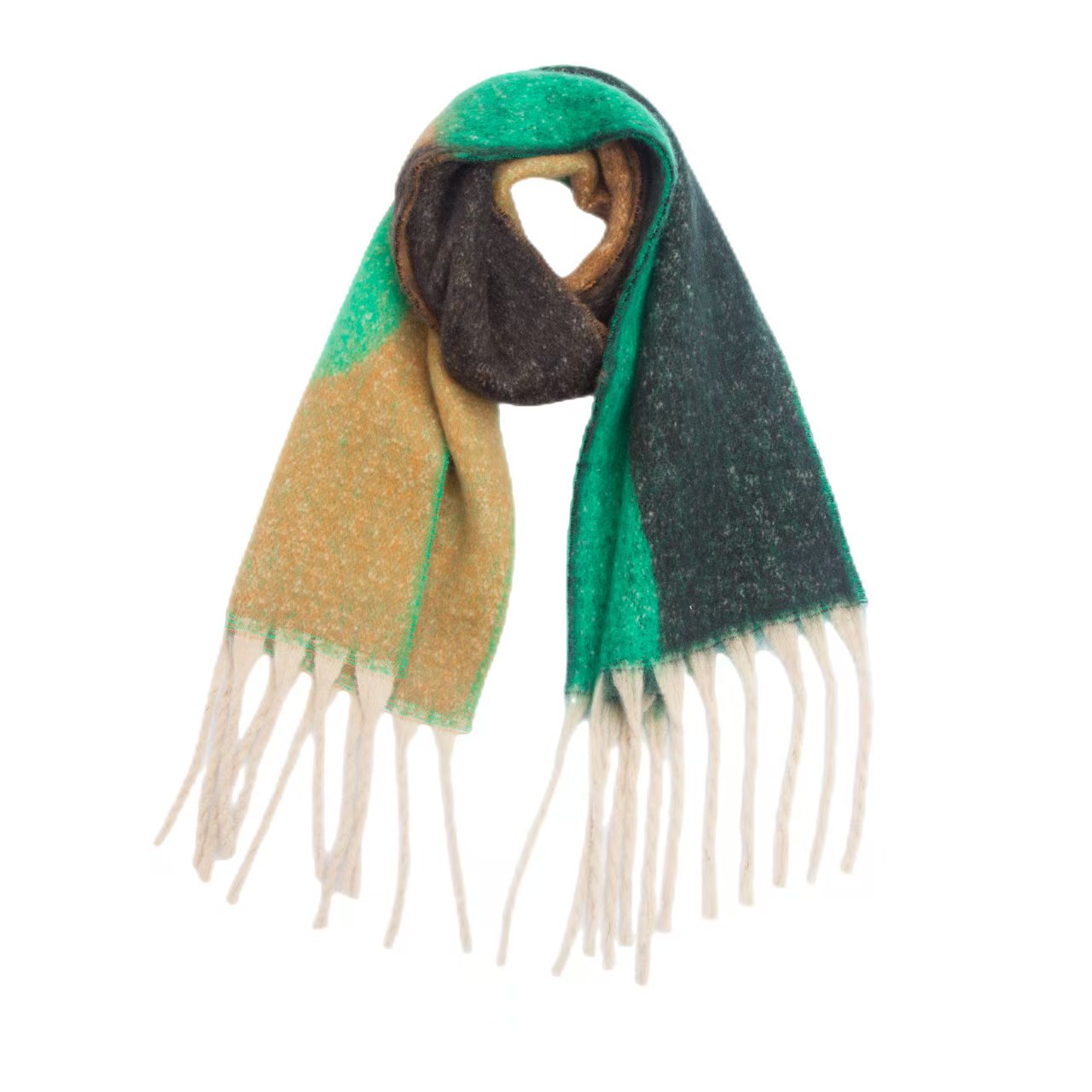 T1243 new thickened shawl European and American autumn and winter circle yarn thick beard jacquard geometric scarf