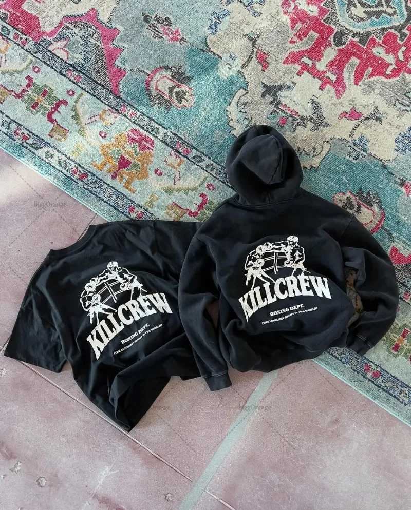 American Street Hip-hop Retro Harajuku Y2K Casual Loose Hoodie Men Letter Design Punk Rock Fashion Cotton Oversized Top Women X250718