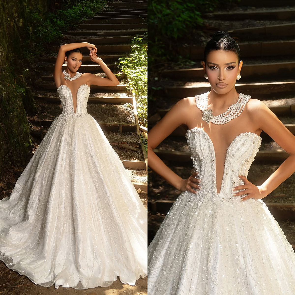 Sexy Wedding Dresses Sweetheart Sleeveless Sequins A Line Bridal Gowns Sweep Train Customized Vestidos De Novia