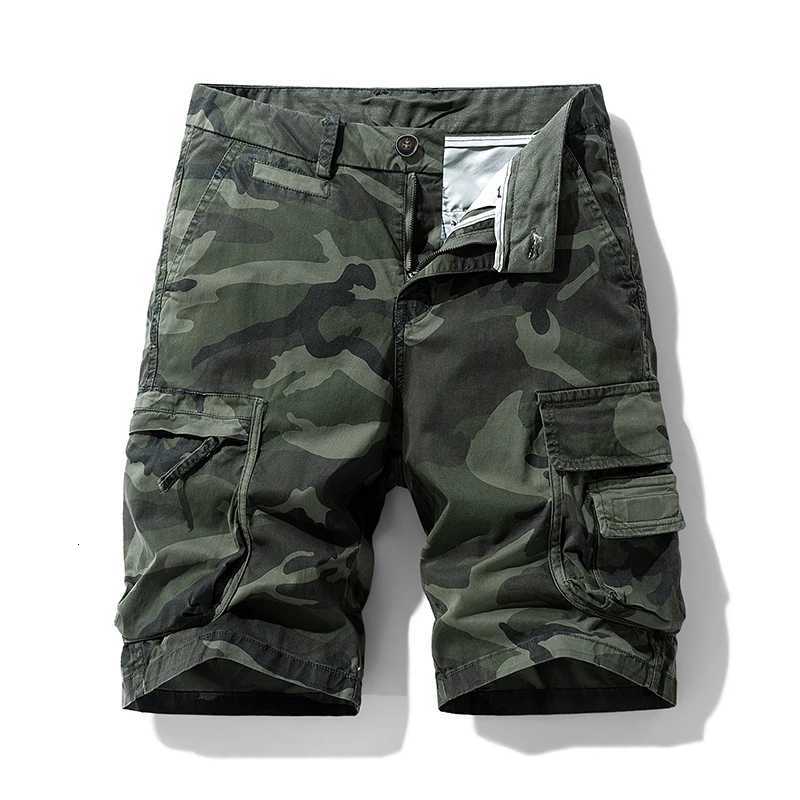 Summer Men Cotton Camouflage Cargo Shorts Men Jogger Casual Beach Shorts Men Bermuda Multi Pocket Work Safari Short Pants Trouser W250718