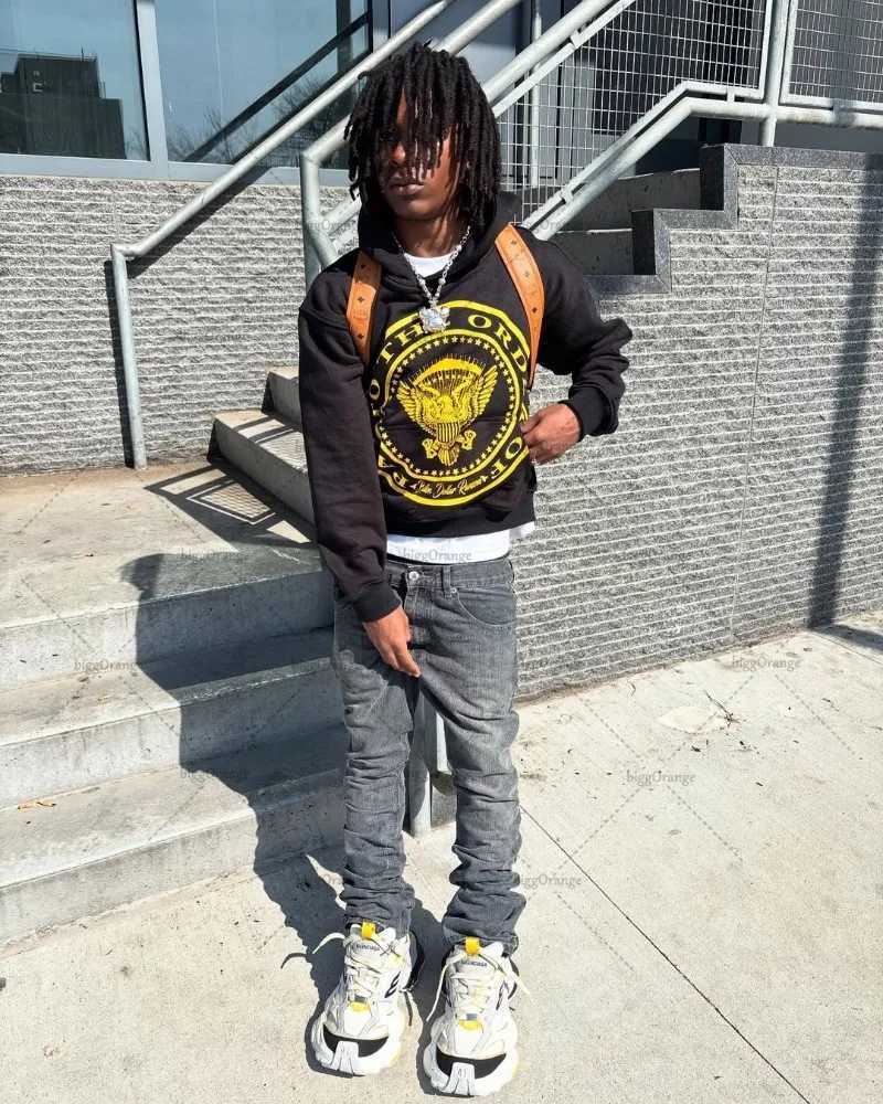 2025 American Retro Letters Personalized Pattern Design Casual Loose Hoodie Men Street Hip-hop Fashion Punk Oversized Sweatshirt XJ250714