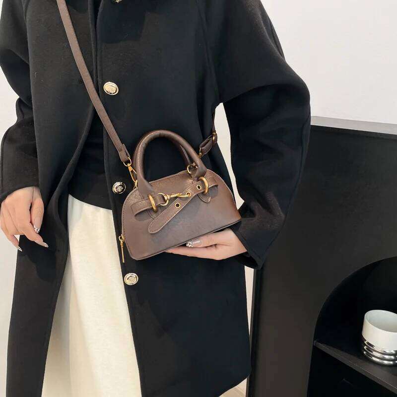 Designer Bag Small Size Top-Handle Bags For Women Belt Buckle Design Mini Shoulder Cross Body Shell Bag Designer Purses And Handbags