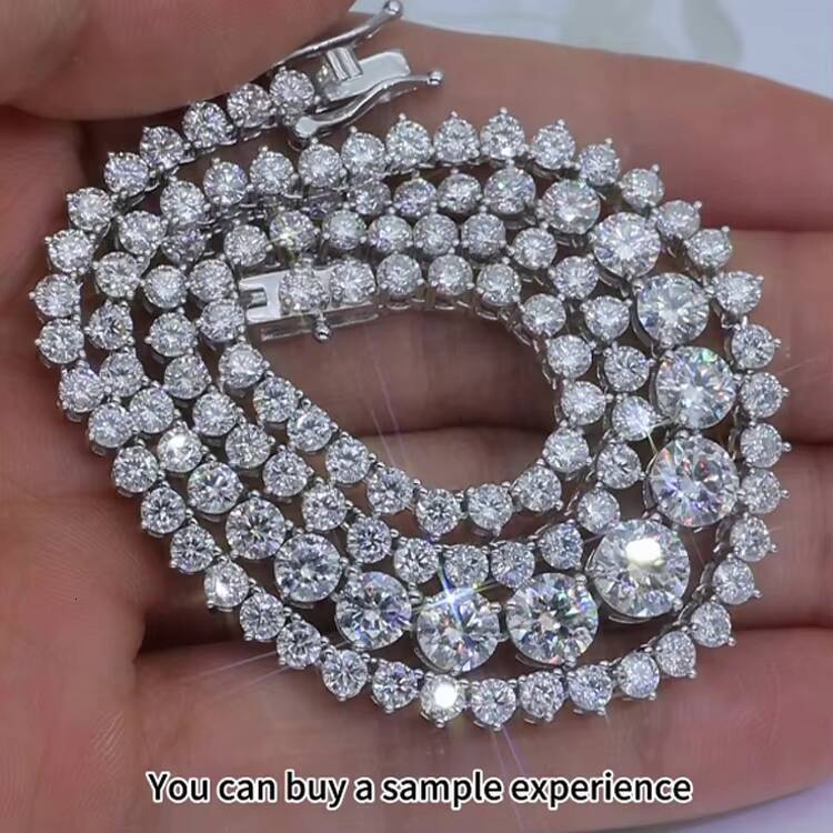 Wholesale Price Fine Jewelry Bracelet Silver 925 Gold Plated VVS Certificate Moissanite Tennis Chain Jewelry Sets Dropshipping
