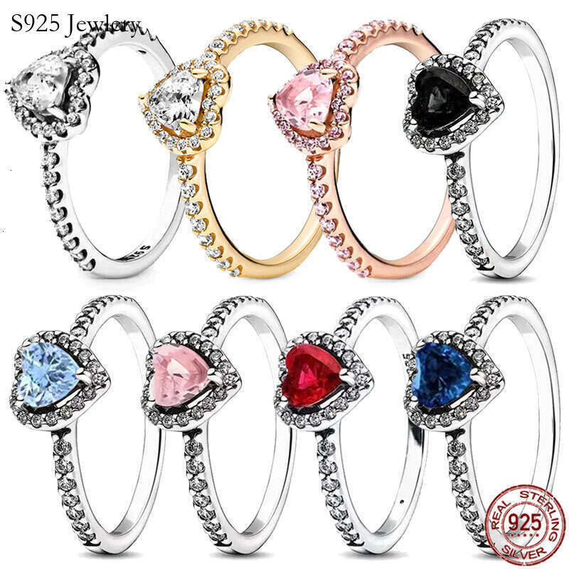 Hot selling 925 Sterling Silver classic shiny heart-shaped ring simple urious charm women's jewelry commemorative gifts