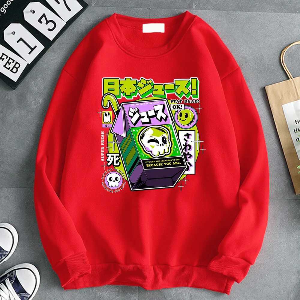 Autumn Simple Women Sweatshirts Skull Poison The Last Drink In The Night Print Hoodie Fce Soft Pullover Loose Warm Clothes XJ250717