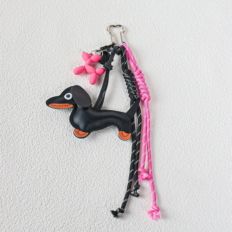 Handmade Keychain Woven Rope Sausage Dog Bag Pendant Car Phone Accessory Christmas Couple Girl Gift 250717