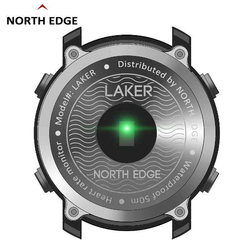 NORTH EDGE Men's Digital Military Waterproof 50M Running Sports Pedometer Stopwatch Watch Heart Rate Wristband Android IOS free shipping