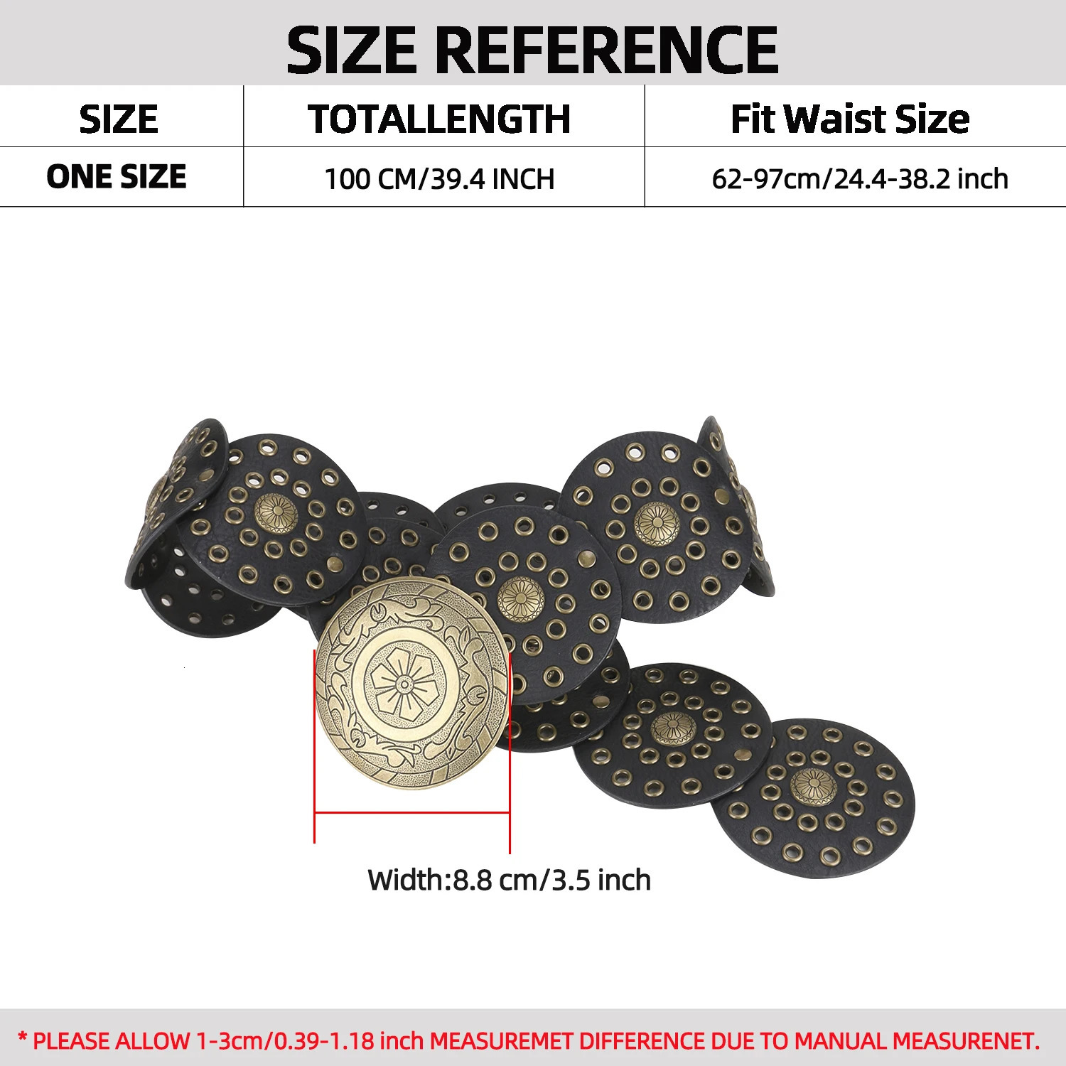 Punk Ladiess stud Circle PU cowboy Belts Heavy metal band waist Decorate accessories cowgirl wide Girdle For Women Coat clothe 250717