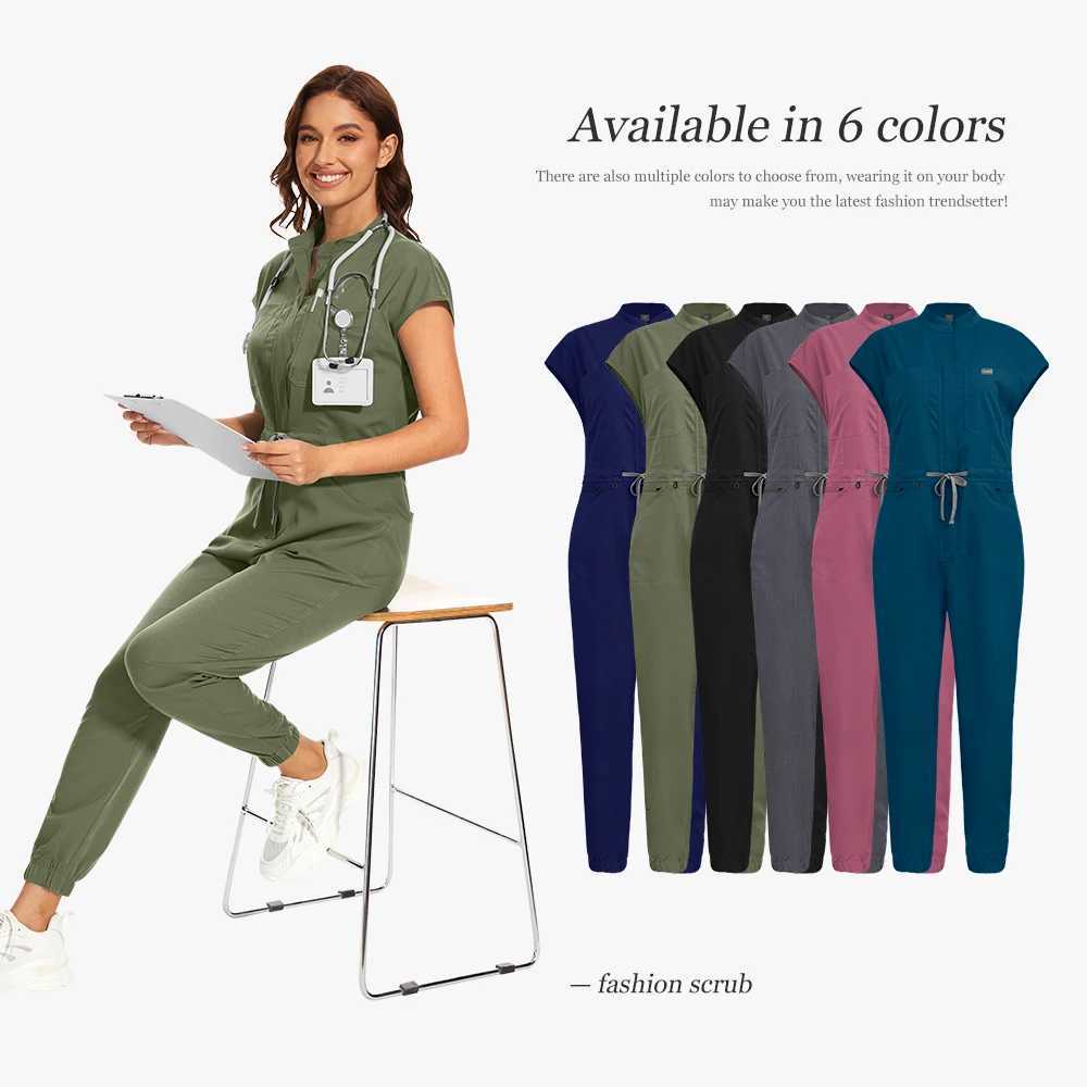 Wholesale Fashion High-quality Medical Scrubs Uniforms Spa Beauty Salon Uniforms One Piece Scrub Jumpsuit Clinical Uniform Woman Z250718
