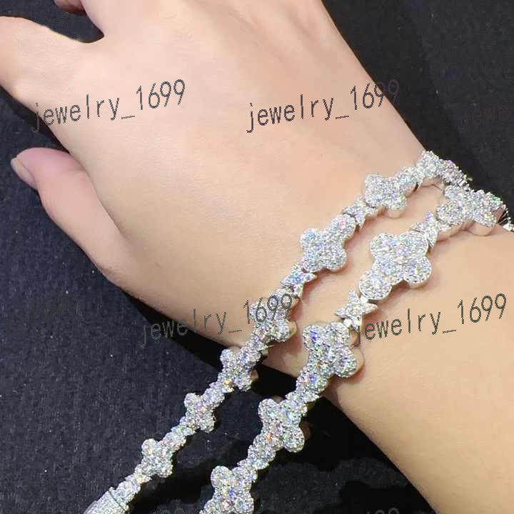 Moissanite Cuban Link Bracelet 925 Silver Iced Out VVS Lab Diamond Tennis Chain Jewelry Gift for Men Women Custom Design