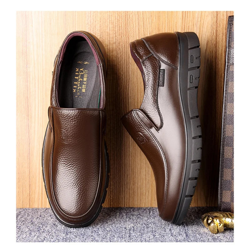 Summer Men Leather Shoes Soft Soled Casual Flat Outdoor Walking Comfort Fashion Loafers 250717