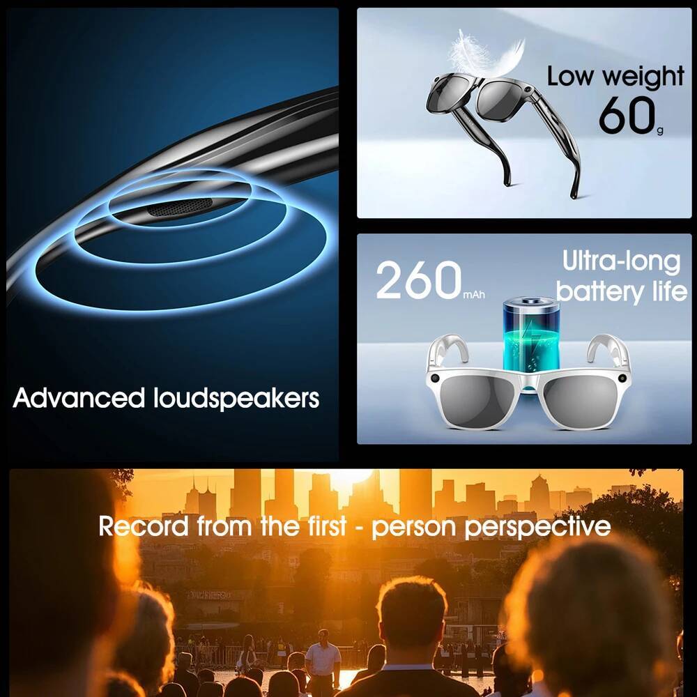 2025 New Smart Glasses 1920*1080 HD Camera Assistant Video Voice Player Bluetooth Call SmartGlasses Men Women