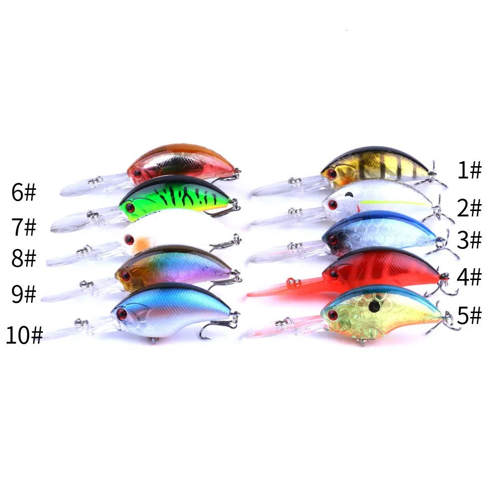 HENGJIA 13G 9CM Fishing Lures Rock Crank Bait Crankbait Minnow Bass Treble Hooks Swim Hard Lure Baits Wobbler Long Big Tongue y250708