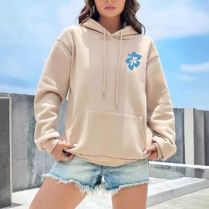 Autumn and Winter New Y2k Fashion Womens Shoulder Down Sve Fce Long Sve Hoodie Sport Size 5XL XJ250717
