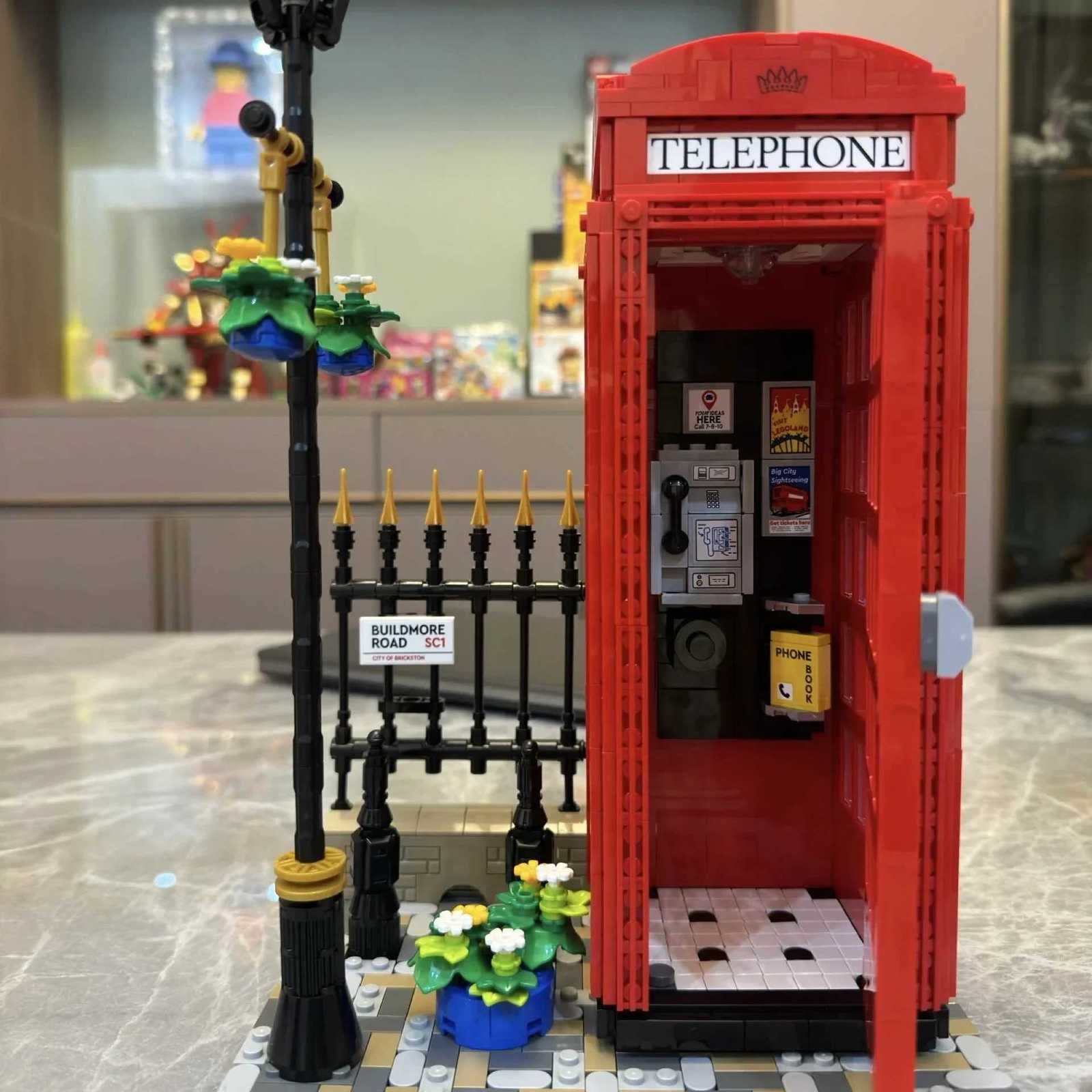 Ideas Red London Telephone Box 21347 Building Blocks Sets Classic British symbol Bricks Toys For Adult Children Gifts Home Dcor Z250718