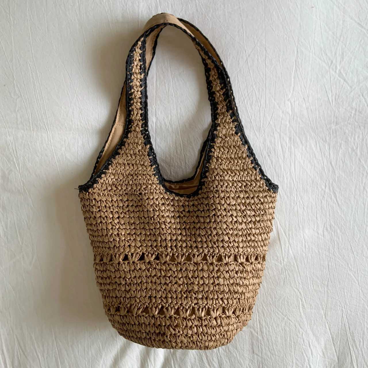 Cross-border Large Capacity Laid-back Bohemian Style All-Mah Womens Underarm Hand-woven Bags Cotton-linen XJ250718