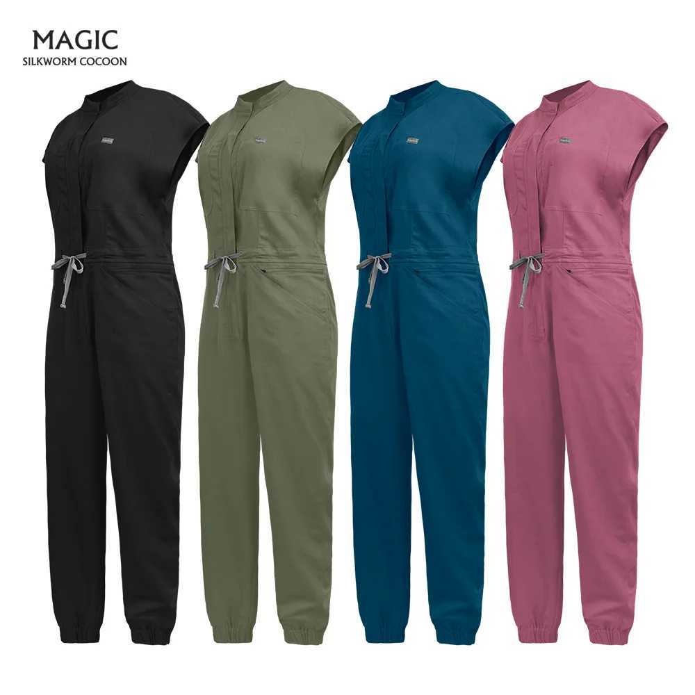 Multicolour Doctor Nursing Uniforms Short Sleeve Nurse Scrubs Jumpsuits Medical Clinical Beauty Salon Spa Work Clothes Wholesale Z250718