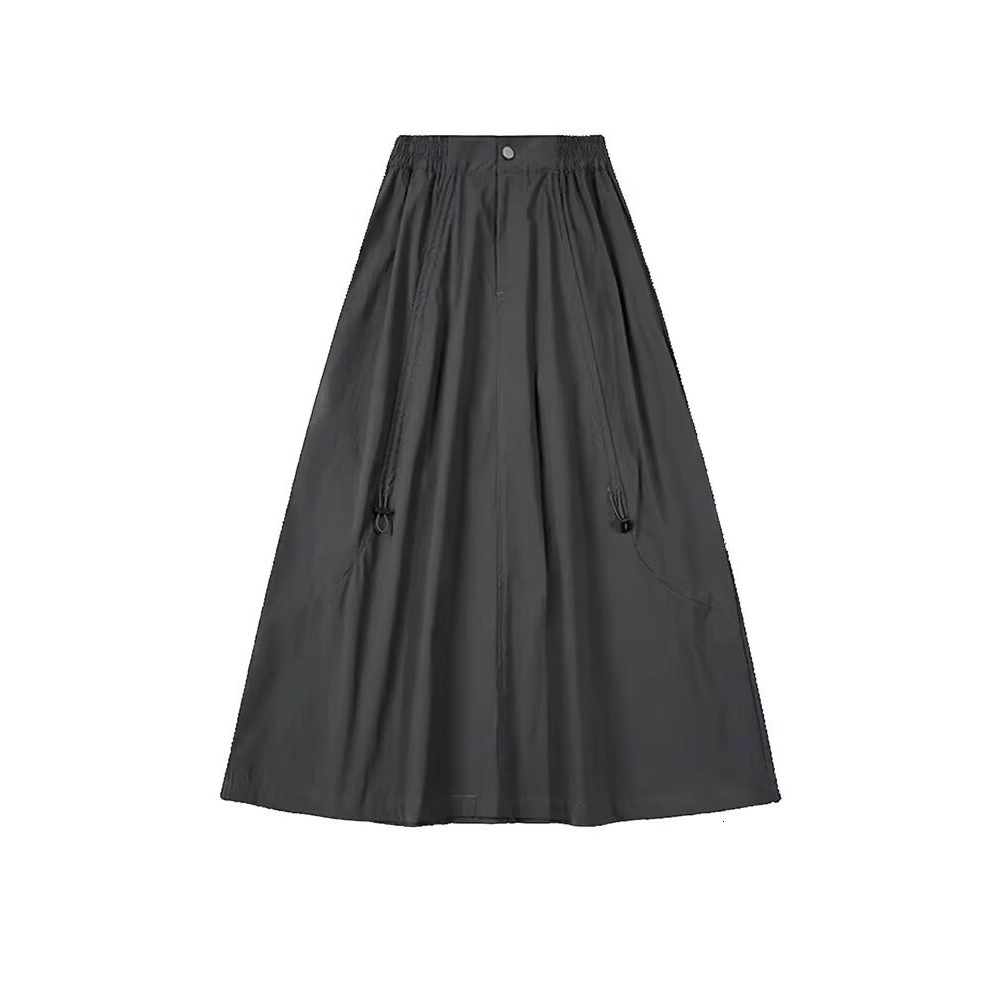 American Bella Style Workwear Half for Women Summer New Plus Size High Waist Quick-Dry Slimming A-Line Umbrella Skirt