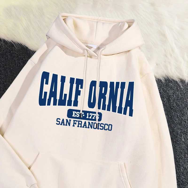 Autumn Winter Womens Hoodies California Est 1776 San Francisco Printed Sweatshirt Warm Face Comfortable Pullover Casual Tops XJ250717