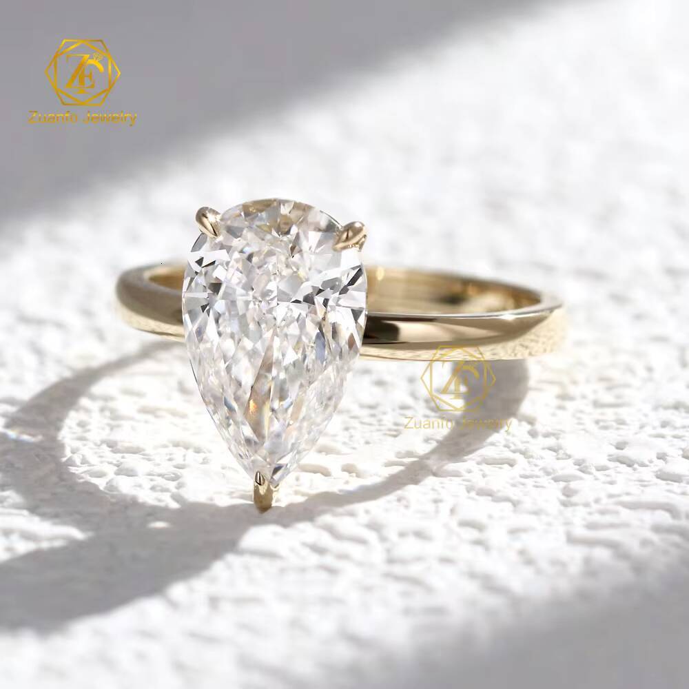 IGI GIA Certified HPHT CVD D VVS1 Lab Grown Pear Cut Diamond 1CT 2CT 3CT 14K 18K Solid Gold Jewelry Engagement Ring Women
