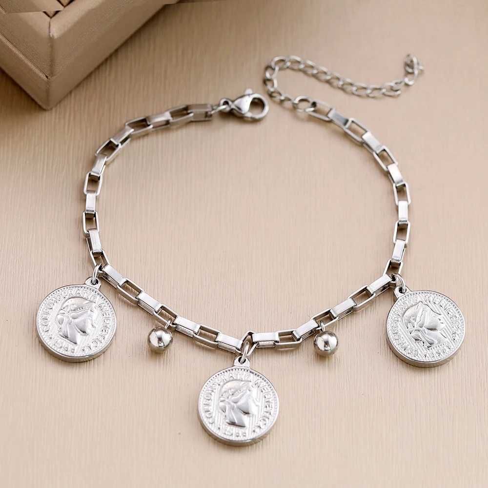 Stainless Steel Bracelets Grunge Gothic Portrait Coin Pendants Exquisite Charms Bracelet For Women Jewelry Party Gifts X250718