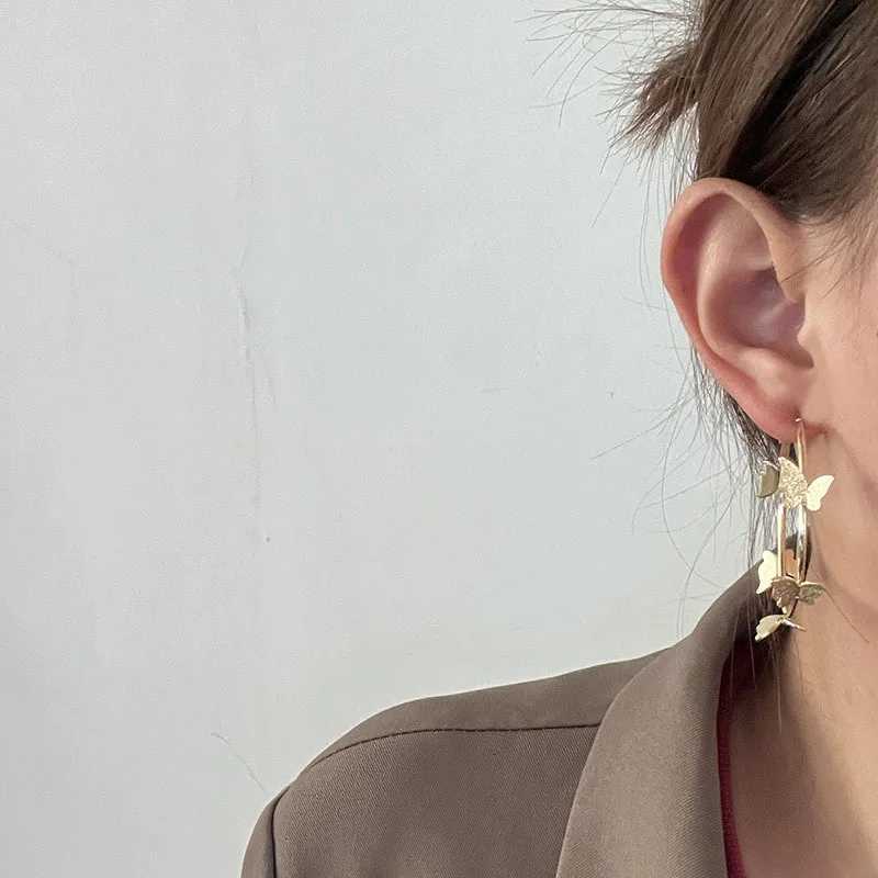 Exaggerated Big Round Hoop Earrings for Women Simple Gold Color Geometric Circle Huggie Loop Jewelry Brincos Gift X250718