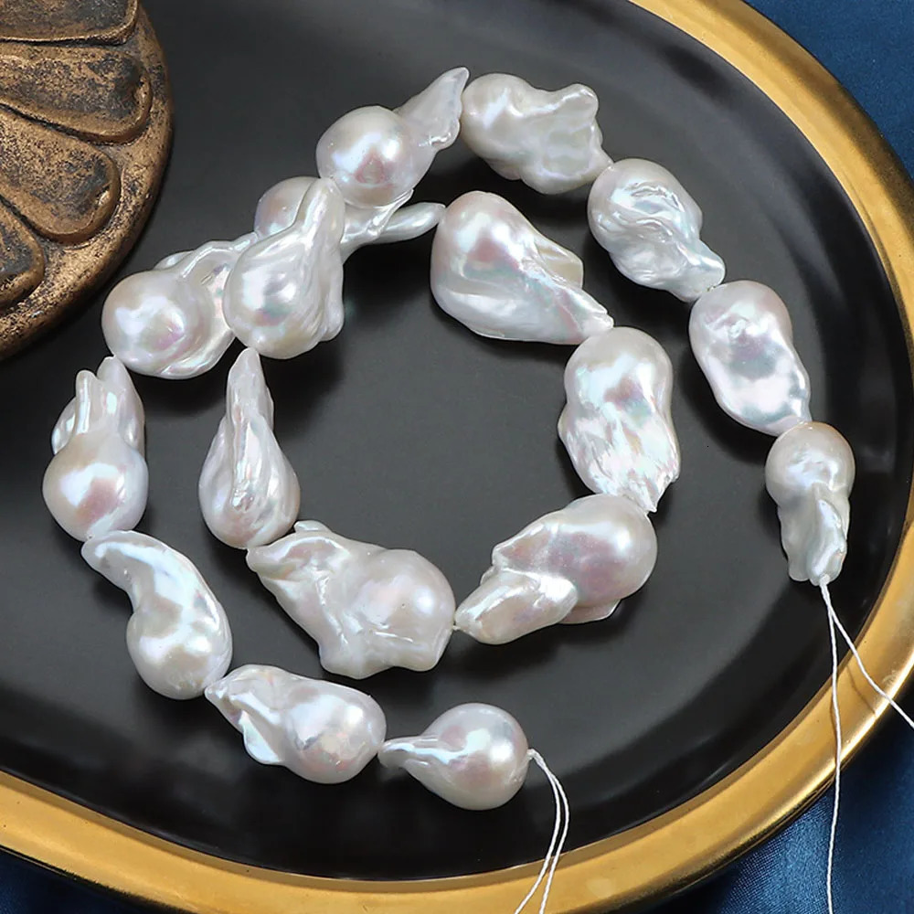 Large Baroque Fishtail Pearl Strand Beads Natural Freshwater Pearls Semi-finished Diy Handmade Jewelry Making Necklace Accessory 250712