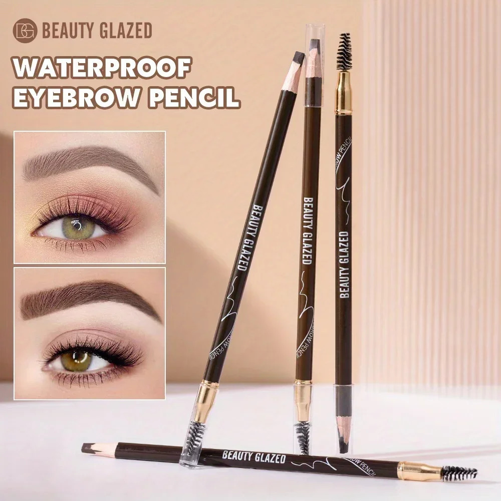 BEAUTY GLAZED 4 Colors Eyebrow Pencil With Brushes Long-lasting Waterproof Brow Pencil Formula Double-head Eyebrow Pencil 250712