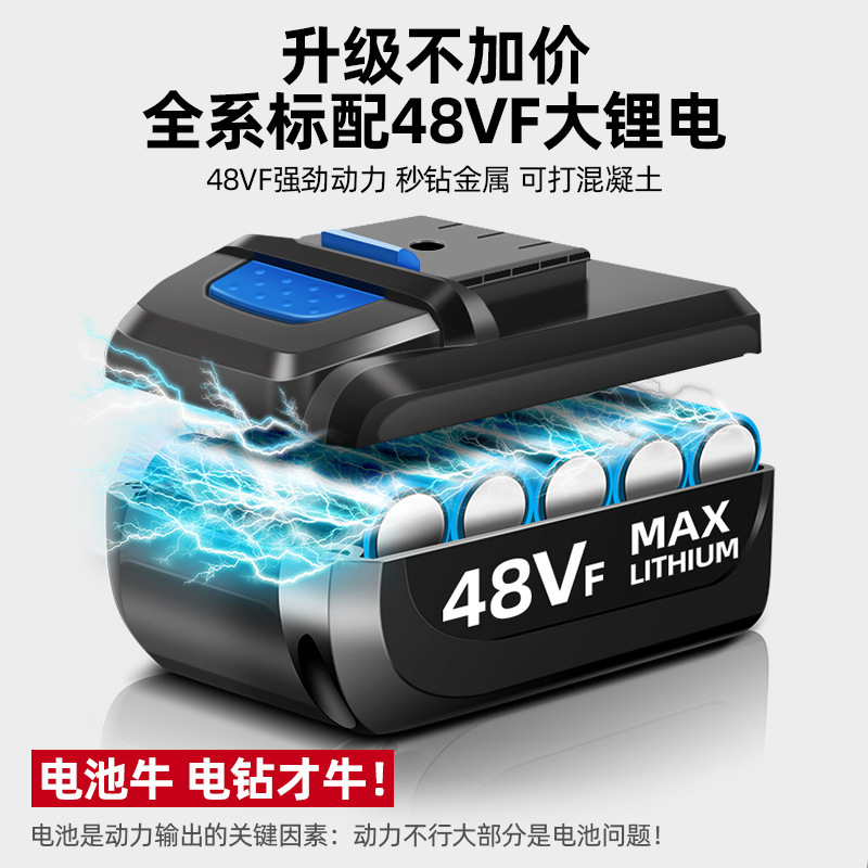 Brushless Electric Drill Pistol Drill Rechargeable Lithium Battery Tool Multi-Function Electric Impact Drill Household Electric Screwdriver 201225