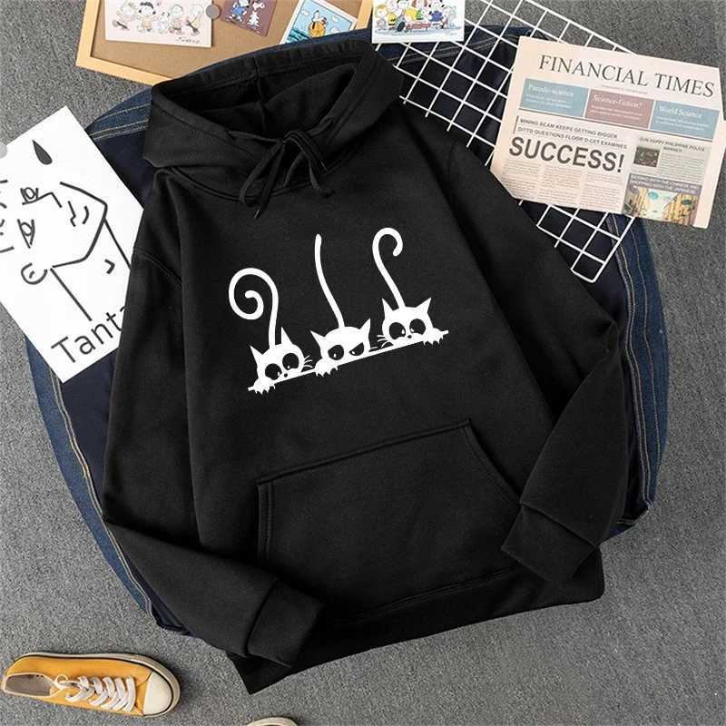 ute Cat Printed Hoodie for Women Al Season Daily Casual Sport Hooded Longsve Pullover Girls Home Outdoor Comfort Sweatshirt XJ250717