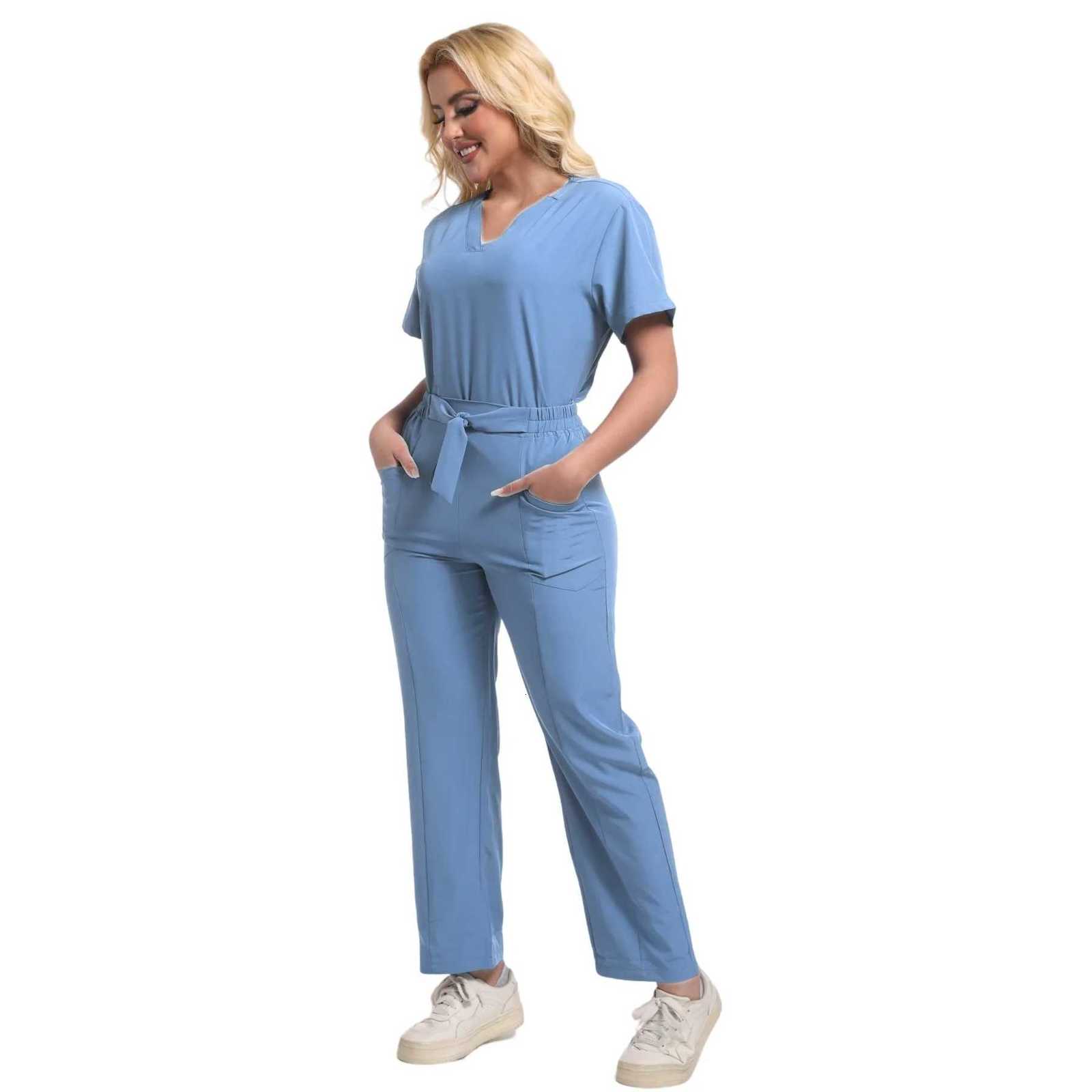 Slim Fit Medical Uniforms Women Scrubs Sets Hospital Dental Clinic Beauty Salon Spa Workwear Clothes Suits Nurses Accessories Z250718