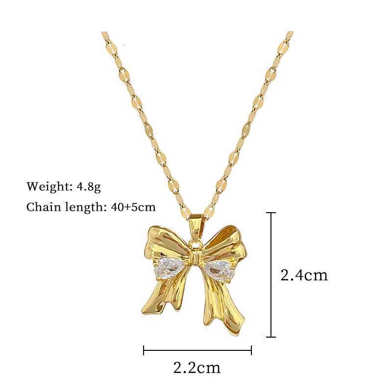 316L Stainless Steel Flower Bowknot Necklace Earrings Set for Women New Concise Trendy Jewelry Set Gift Party X250718