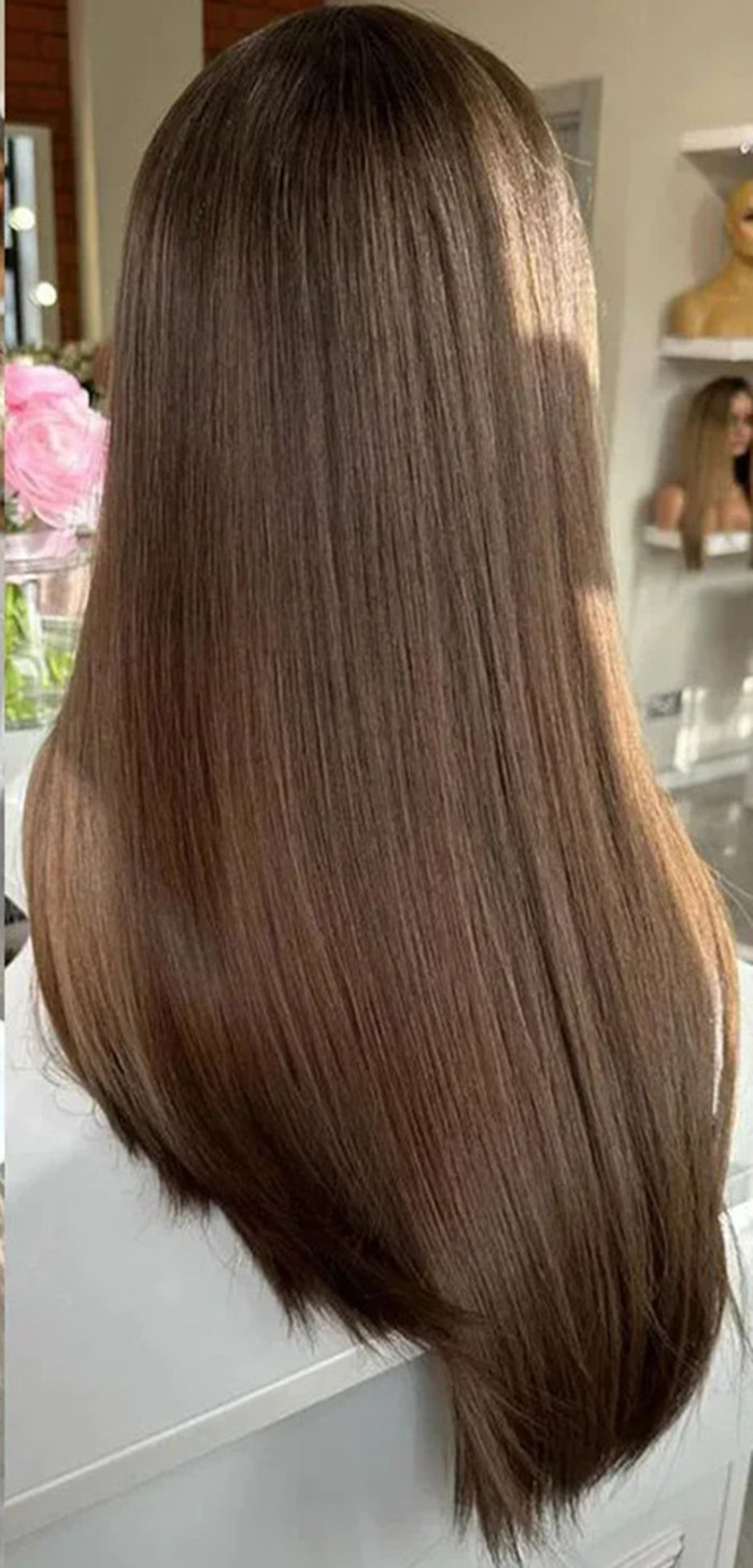 Highlight Chocolate Brown hd Lace Front Wigs Human Hair Bone Straight Preplucked Human Hair Wig Brazilian Colored Remy Wigs 180%