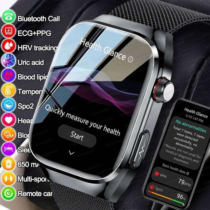 2025New Micro Physical Examination Smart Watch For Men Uric Acid Body Fat Five Organ Health Watches Bluetooth Call SmartBracelet free shipping