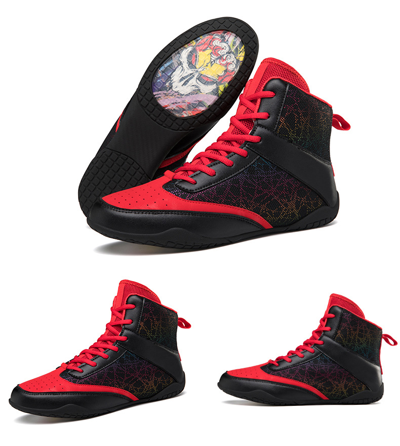 Boxing shoes men's and women's Sneakers fighting shoes Sanda professional competition fighting shoes wear resistant non slip and lightweight