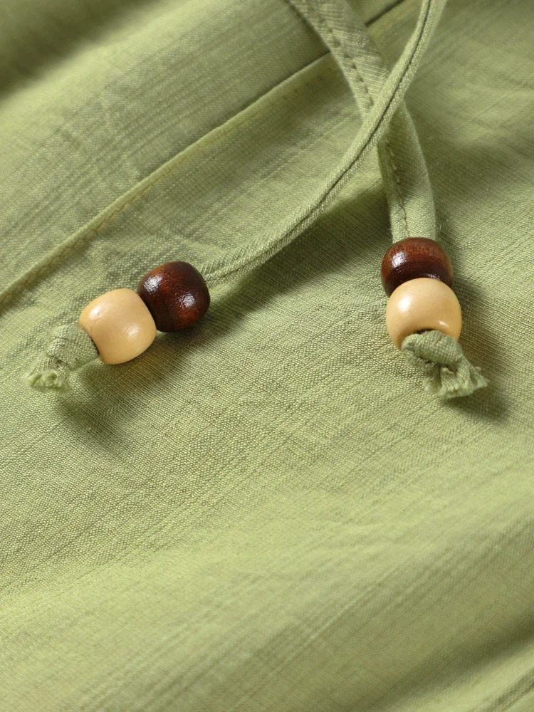 Casual Beading Lace Up Shirt Pants Set Women Loose V Neck String Long Sleeve Shirt Wide Leg Pant Autumn Chic Lady Outfit 250715