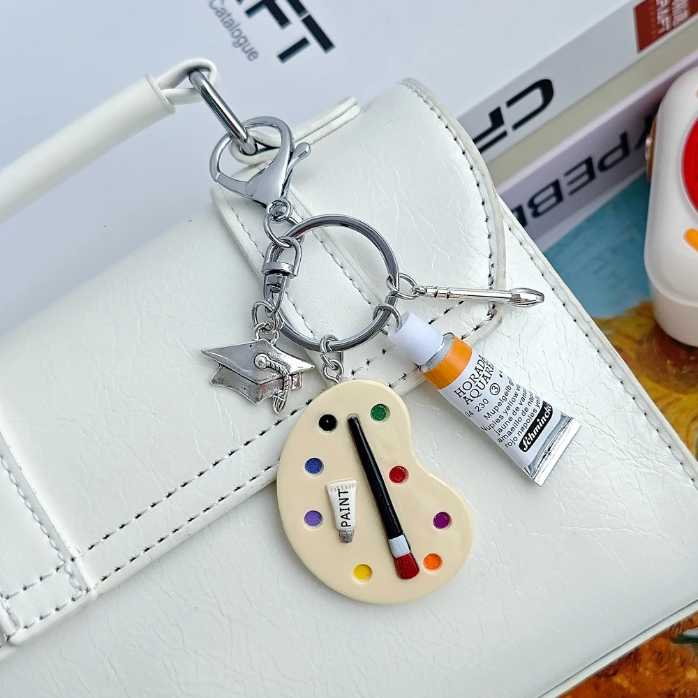 The Starry Night Van Gogh Oil Painting Keychain Painter Art Student Key Ring Unique Birthday Gift 250717