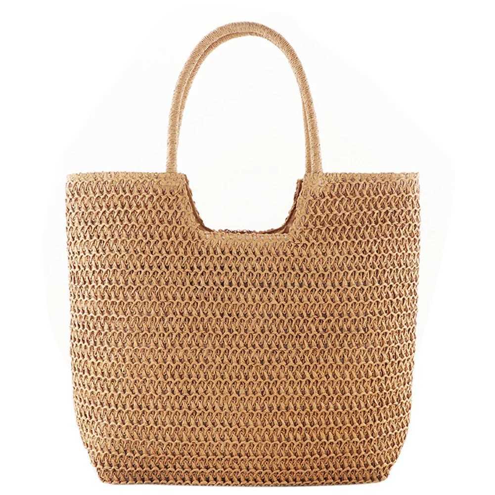 Women Straw Hobo Bag Large Capacity Crochet Beach Handbag Zipper Closure Weaving Travel Handbag Ladies Summer Daily Bag R250717