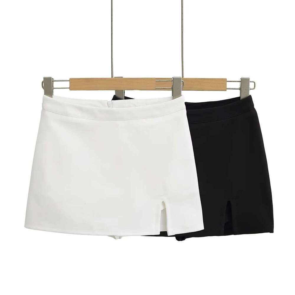 French Style Solid Color Hot Girl Pants Women Summer High Waist Bodycon Slit A-Line Short Half Skirt B5