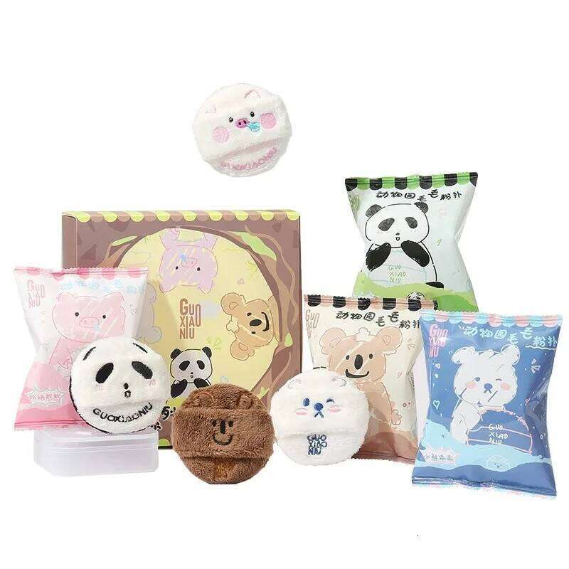 GUOXIAONIU Zoo Fluffy Flocking Puff Foundation Special Air Cushion Loose Powder Wet and Dry Puffs X250718