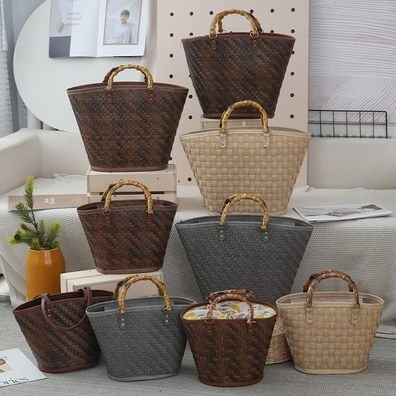 New material diamond pattern woven leisure handbag designer bag neoclassical retro handmade woven anti bamboo knot bag shoulder bag