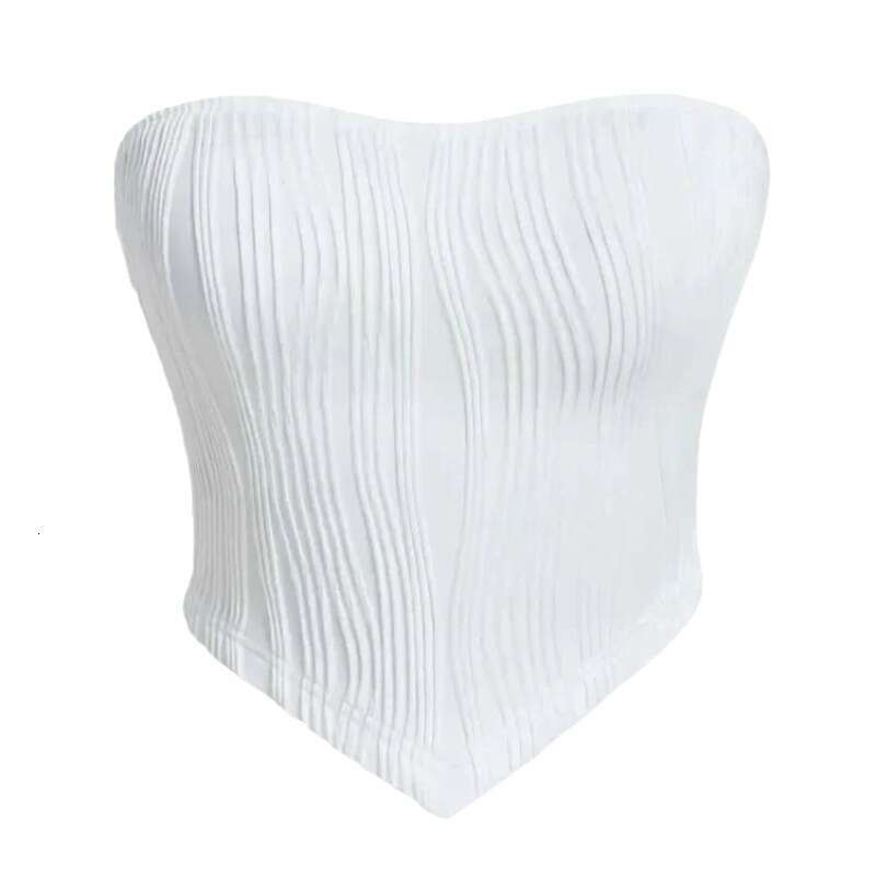 New Summer OL Style Patchwork Slimming Tapered Hem Strapless Vest Women's Fashion B5